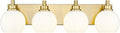 4-Light Gold Globe Vanity Light