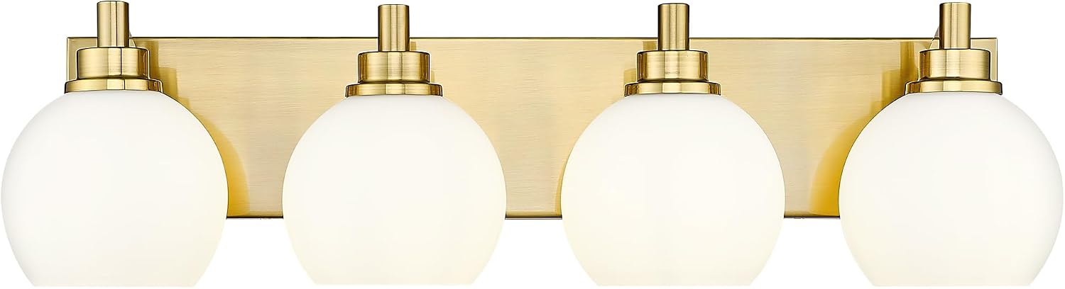 4-Light Gold Globe Vanity Light