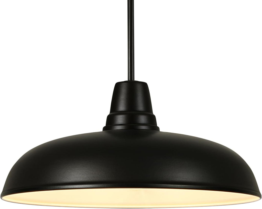 23" Black Dome Pendant Light
