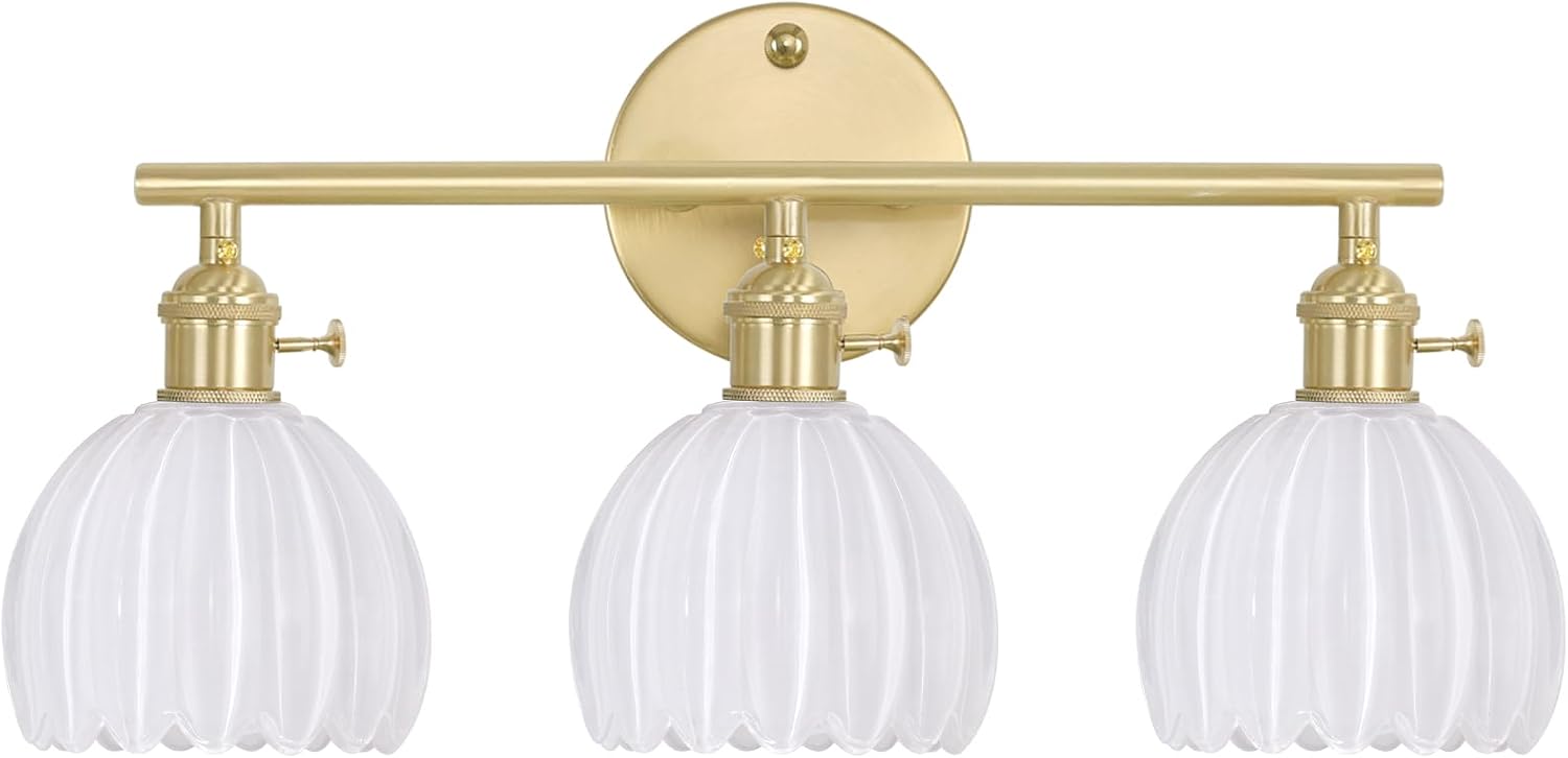 3-Light Tulip Glass Vanity Light