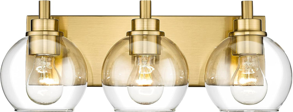 3-Light Gold Globe Vanity Light
