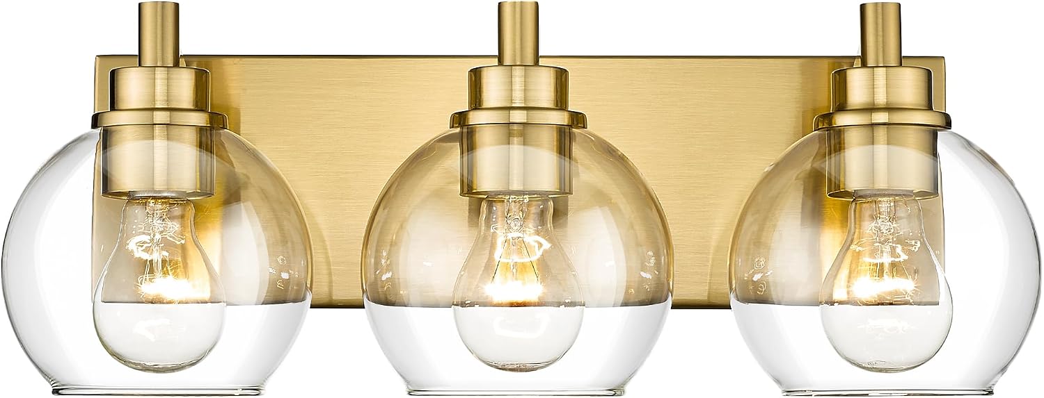 3-Light Gold Globe Vanity Light