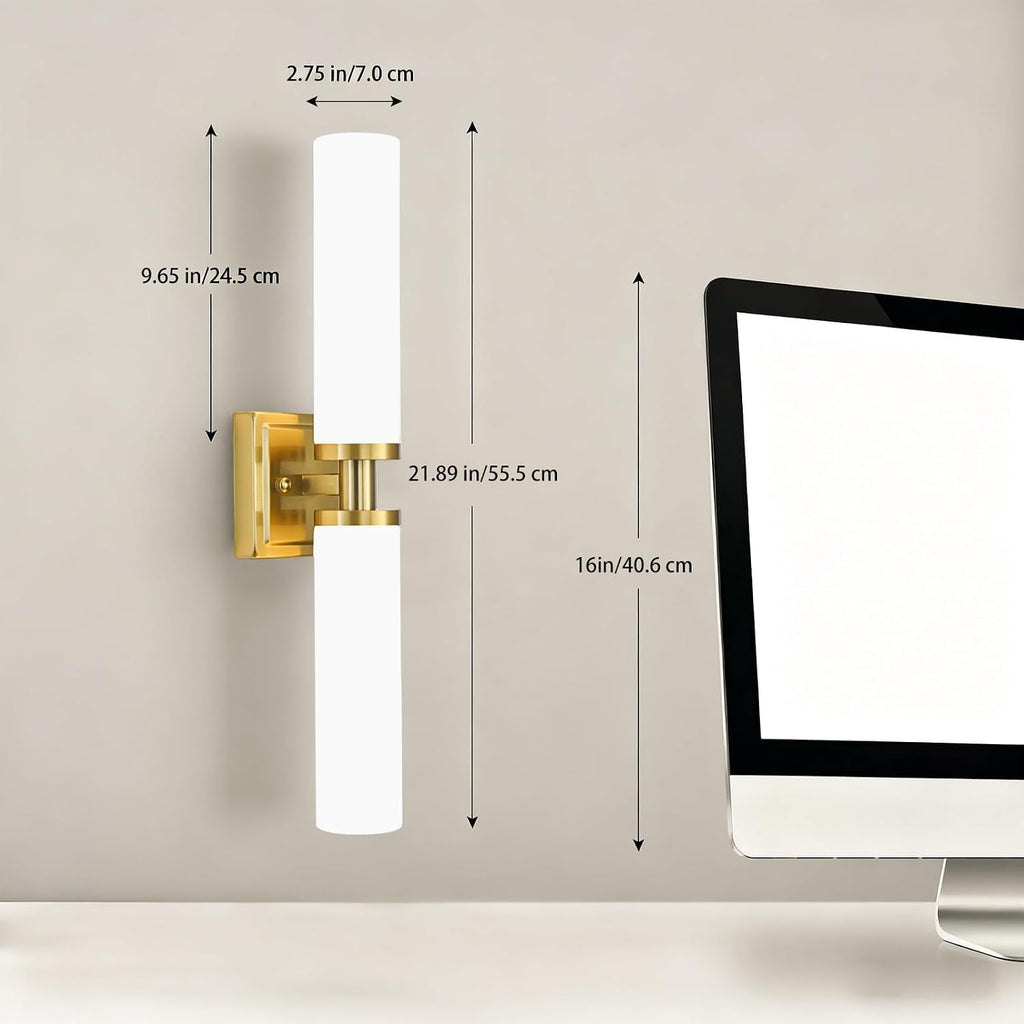 2-Pack Gold Frosted Glass Sconces