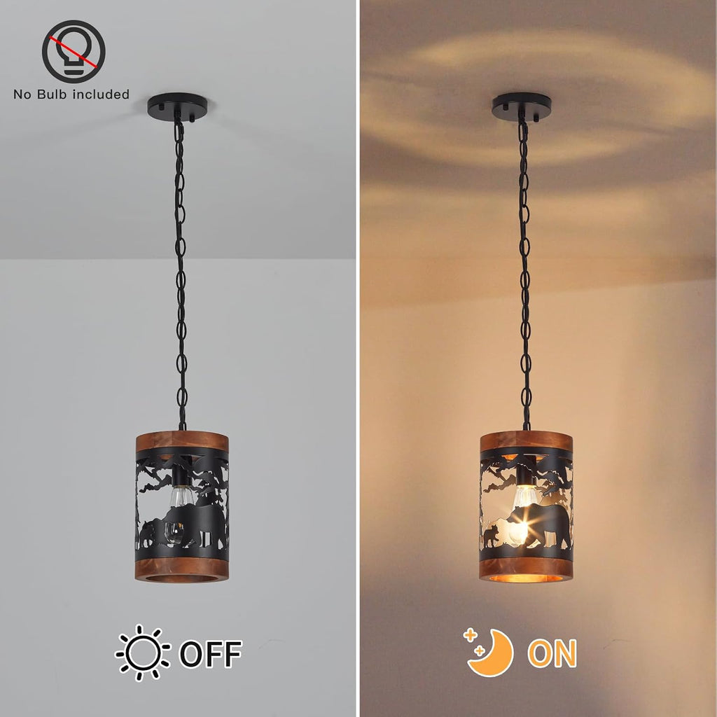 Rustic Bear Cage Pendant Light