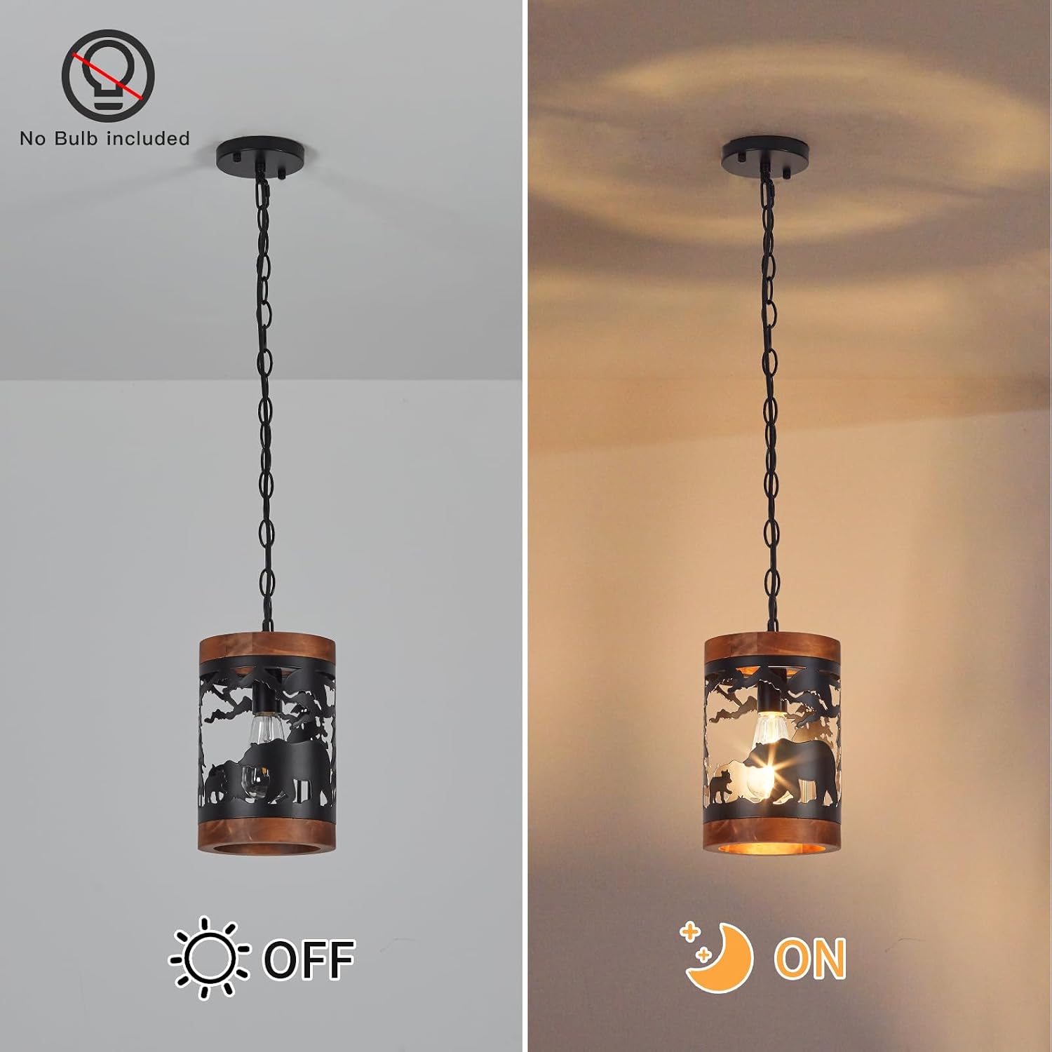 Rustic Bear Cage Pendant Light