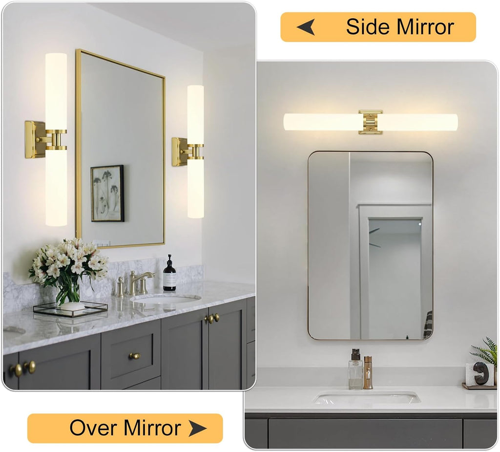 2-Pack Gold Frosted Glass Sconces