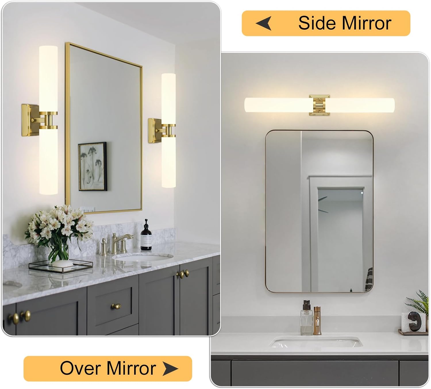 2-Pack Gold Frosted Glass Sconces