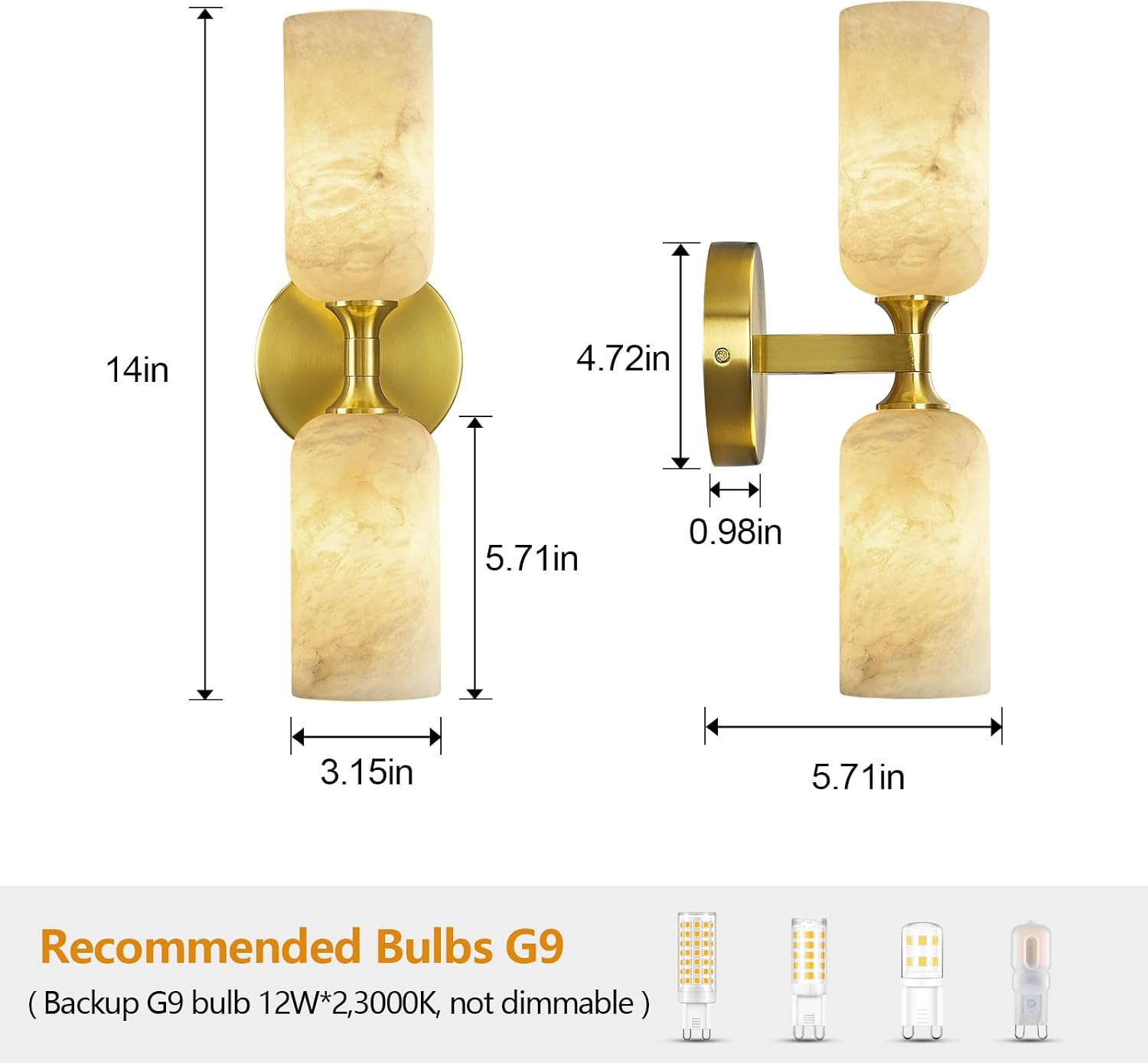 Gold Alabaster Wall Sconce
