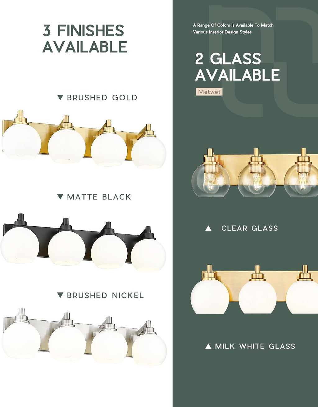 4-Light Gold Globe Vanity Light