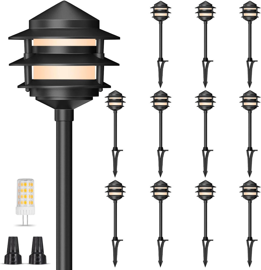 12 Pack Pagoda Low Voltage Path Lights