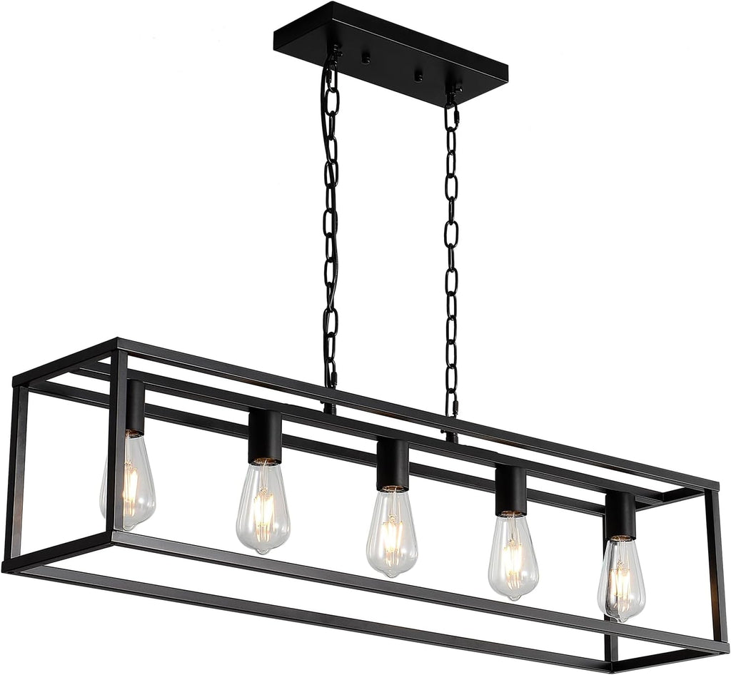 5-Light Cage Linear Pendant Light