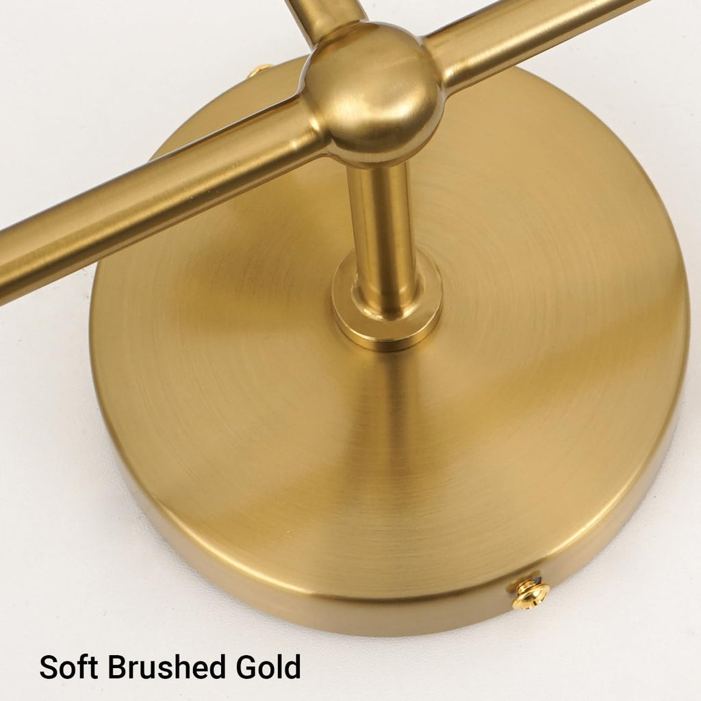 3-Light Gold Milk Glass Ball Vanity Light