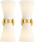 2-Pack Gold Striped Glass Sconces