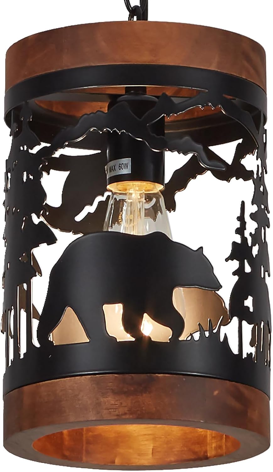Rustic Bear Cage Pendant Light