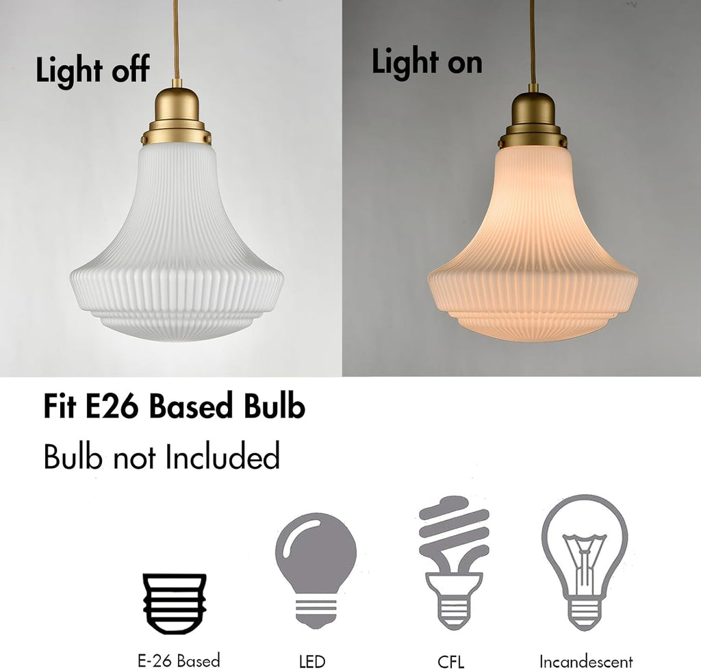 Gold Ribbed Glass Pendant Light 复制 朗读 追问