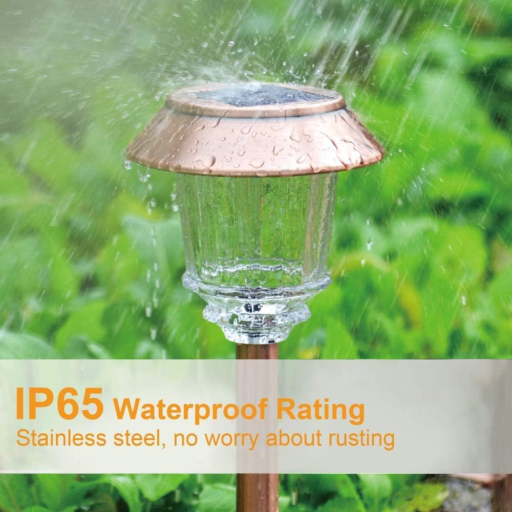 6 Pack Waterproof Solar Pathway Lights