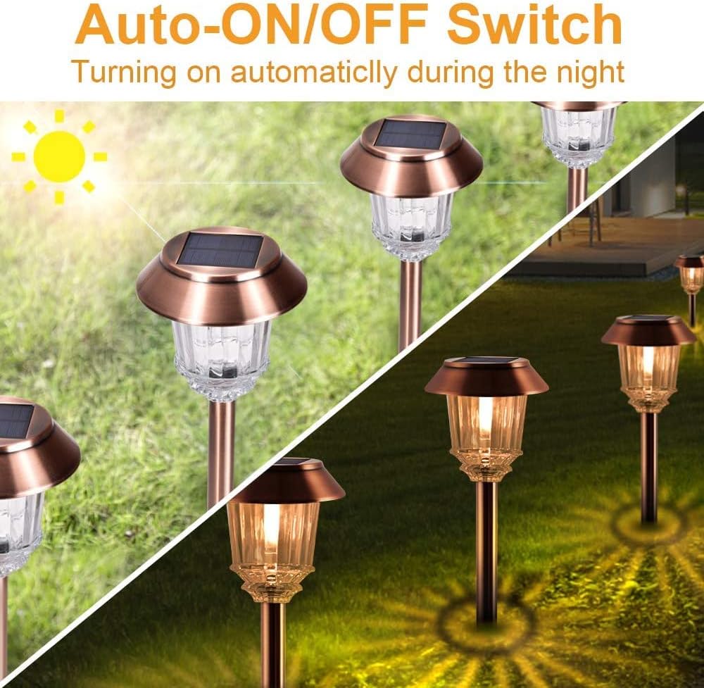 6 Pack Waterproof Solar Pathway Lights