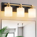 3-Light Black Gold Bathroom Vanity Light