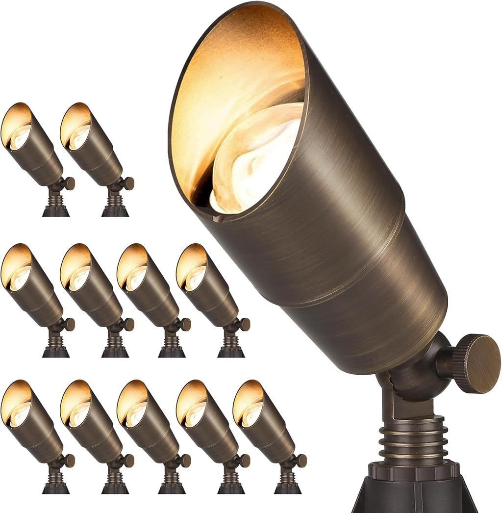 12 Pack Brass Low Voltage Spotlights