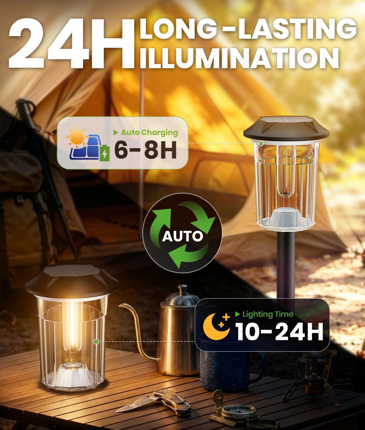 8 Pack Dual Color Solar Path Lights