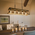 Farmhouse Linear Wood Chandelier