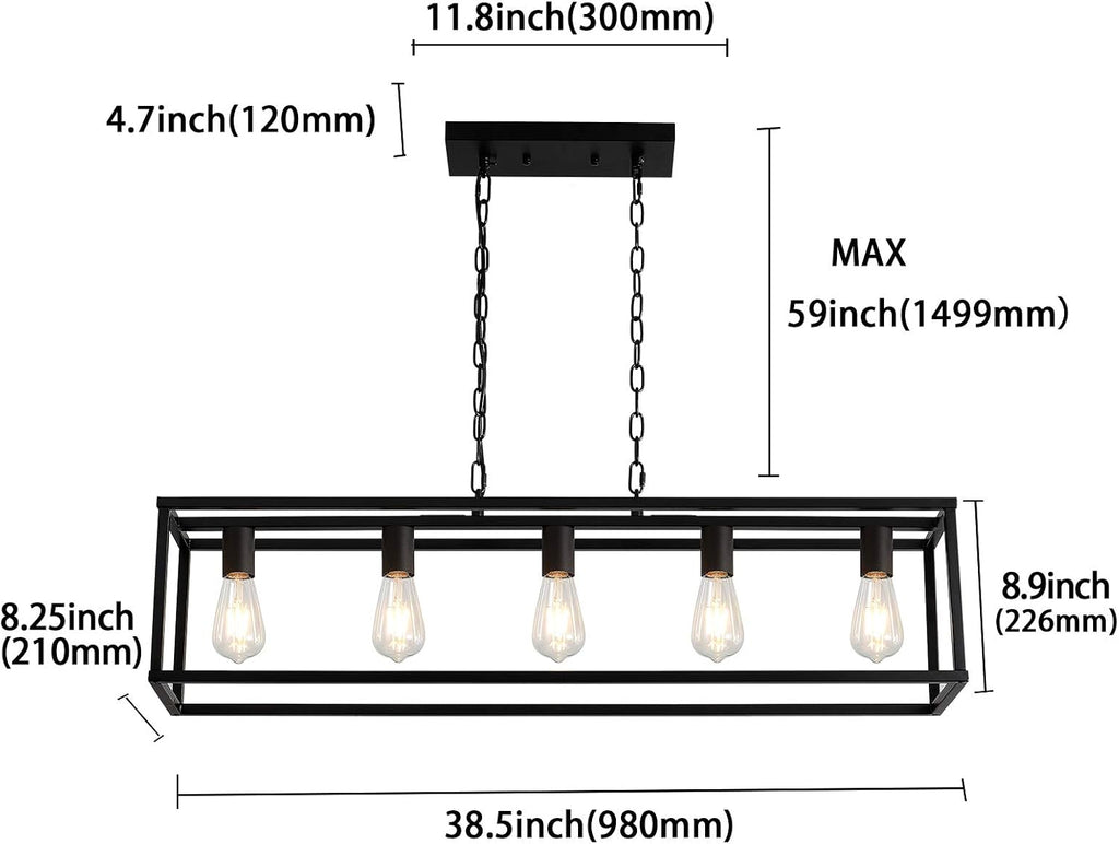 5-Light Cage Linear Pendant Light