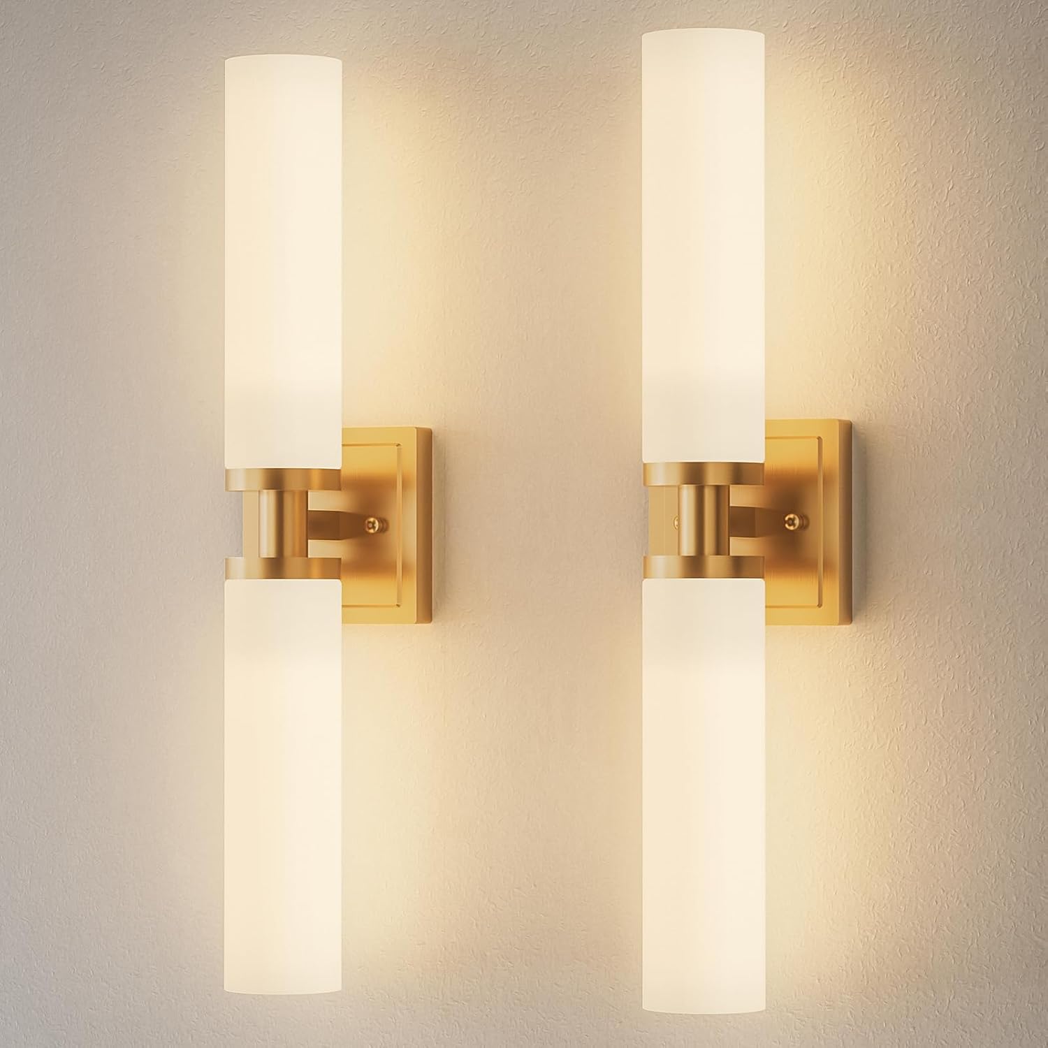 2-Pack Gold Frosted Glass Sconces
