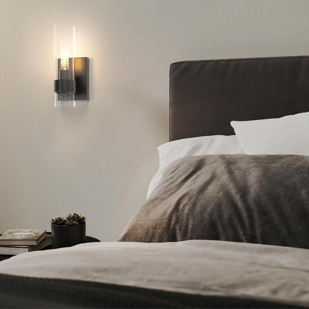 2-Pack Black Cylinder Wall Sconces