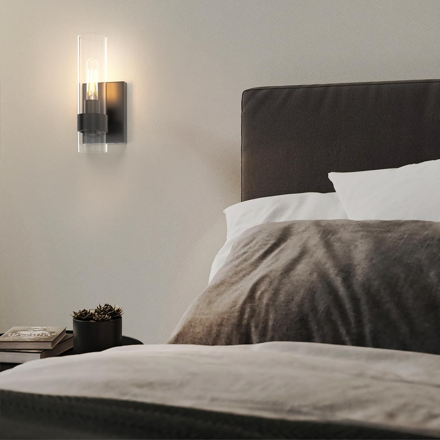 2-Pack Black Cylinder Wall Sconces