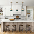 Brass Marble Cylinder Pendant Light