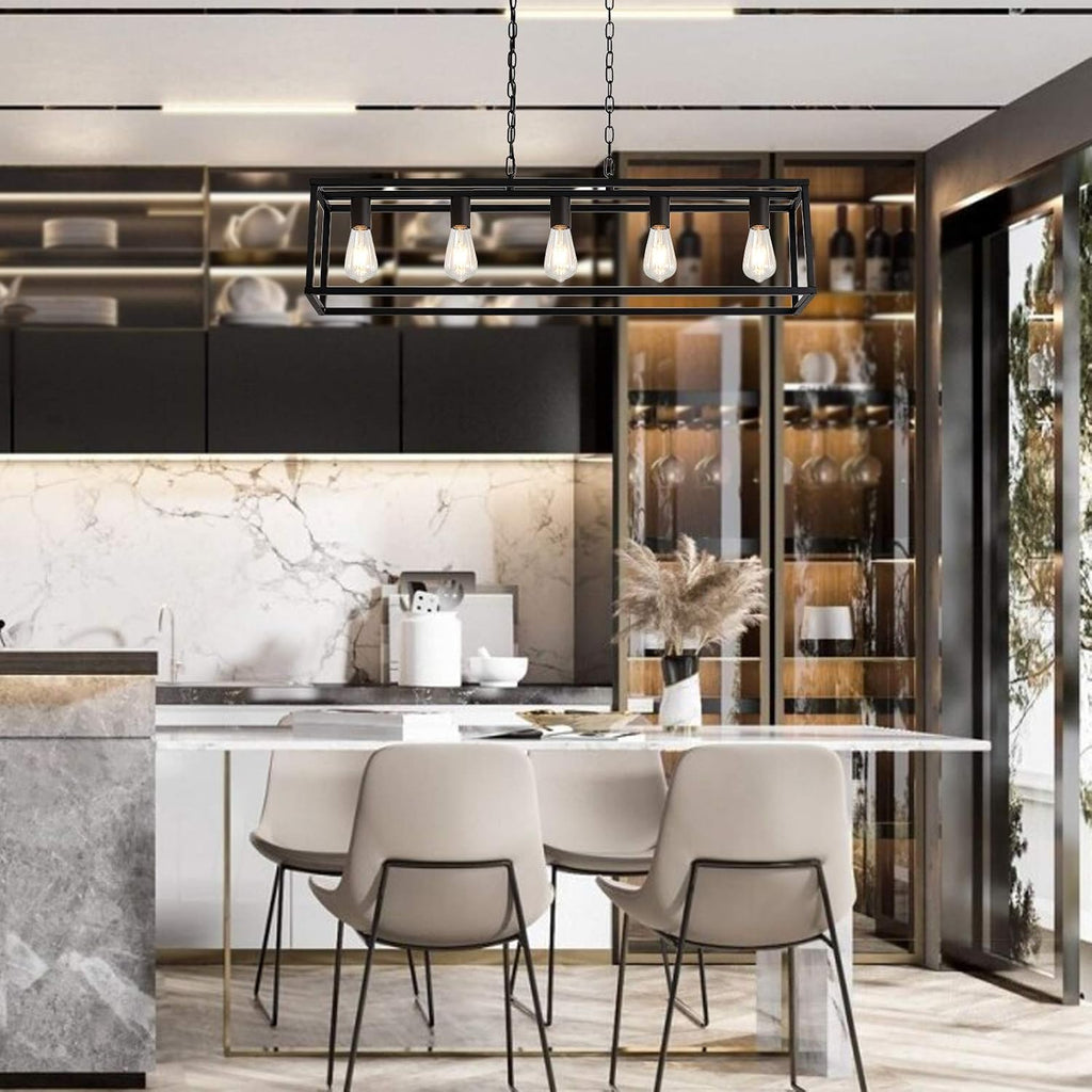 5-Light Cage Linear Pendant Light