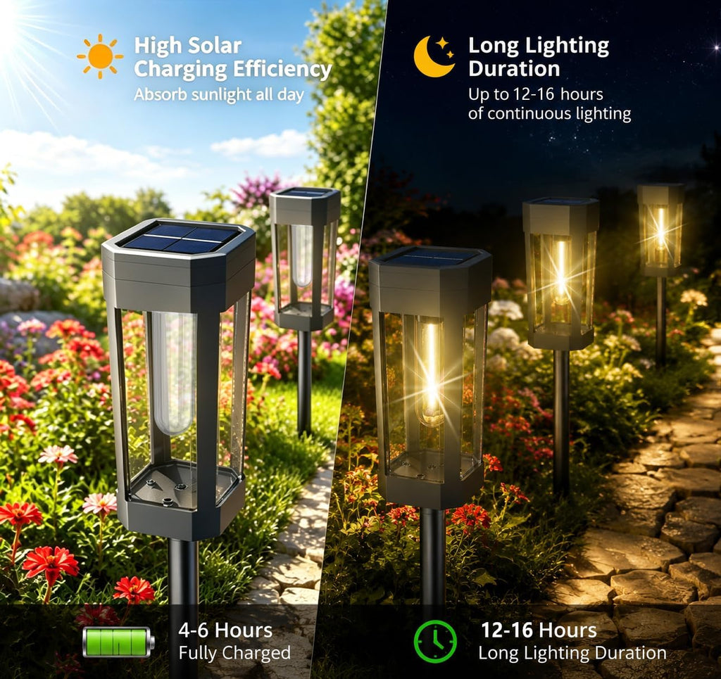 8 Pack Waterproof Solar Path Lights
