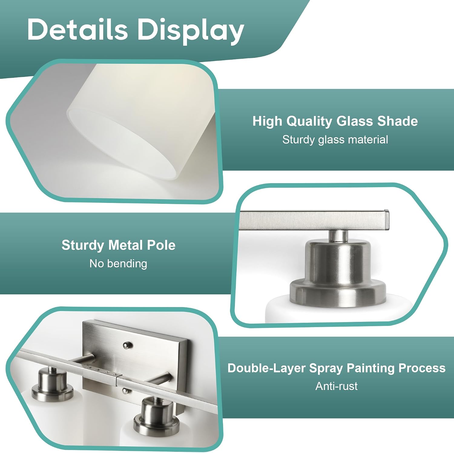 4-Light Nickel Frosted Glass Vanity Light