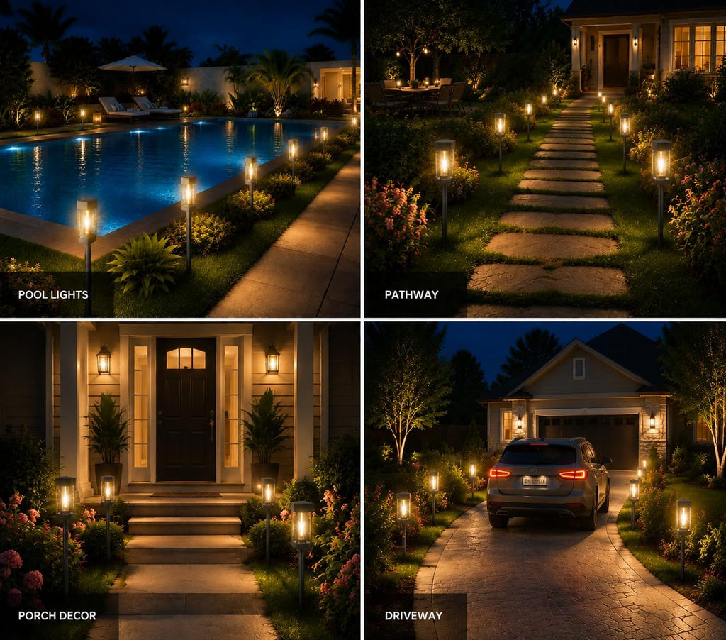 8 Pack Waterproof Solar Path Lights