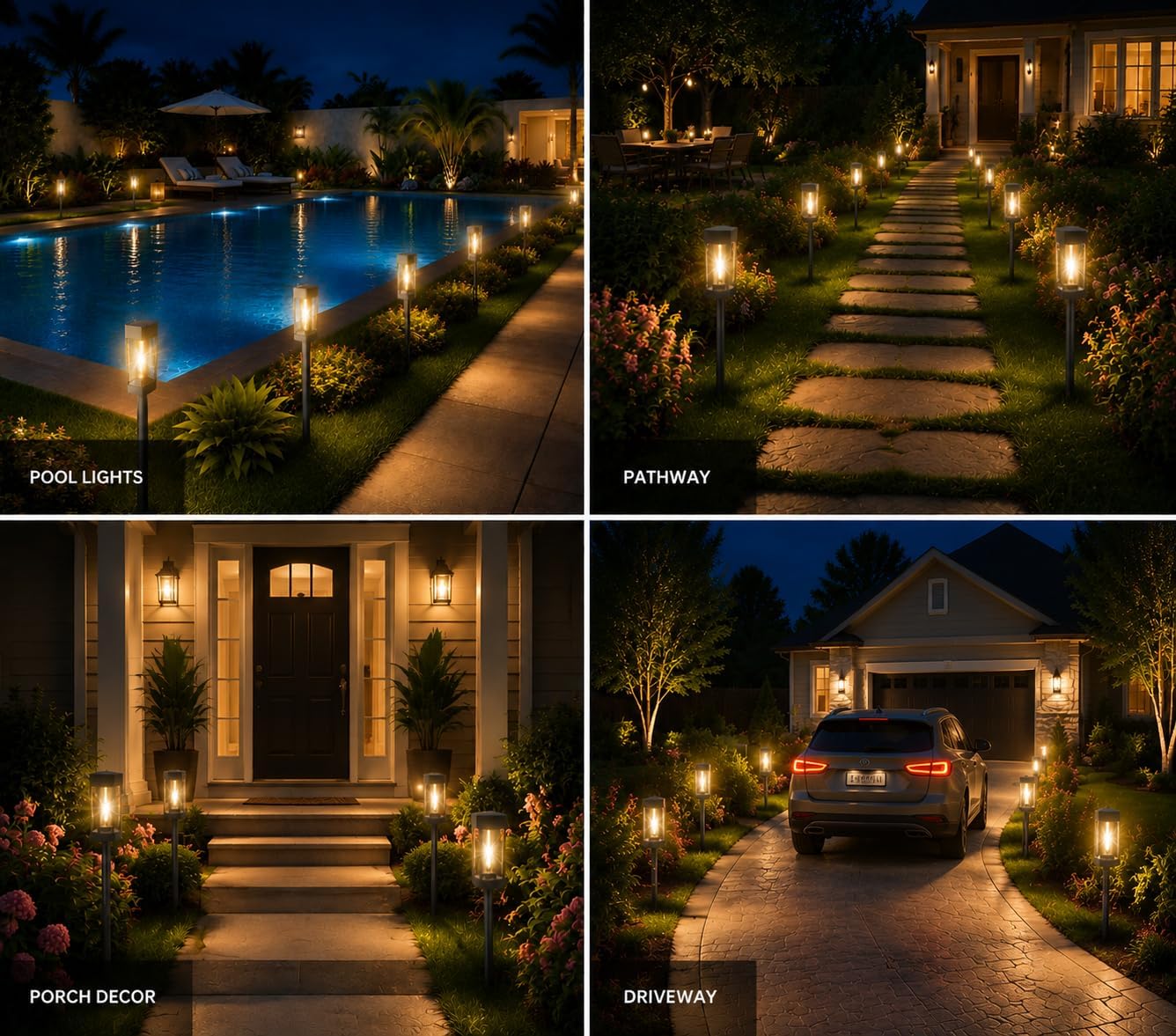 8 Pack Waterproof Solar Path Lights