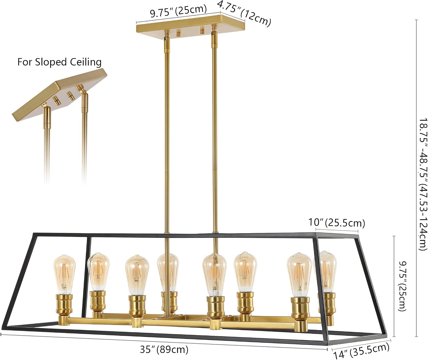 8-Light Cage Kitchen Island Pendant
