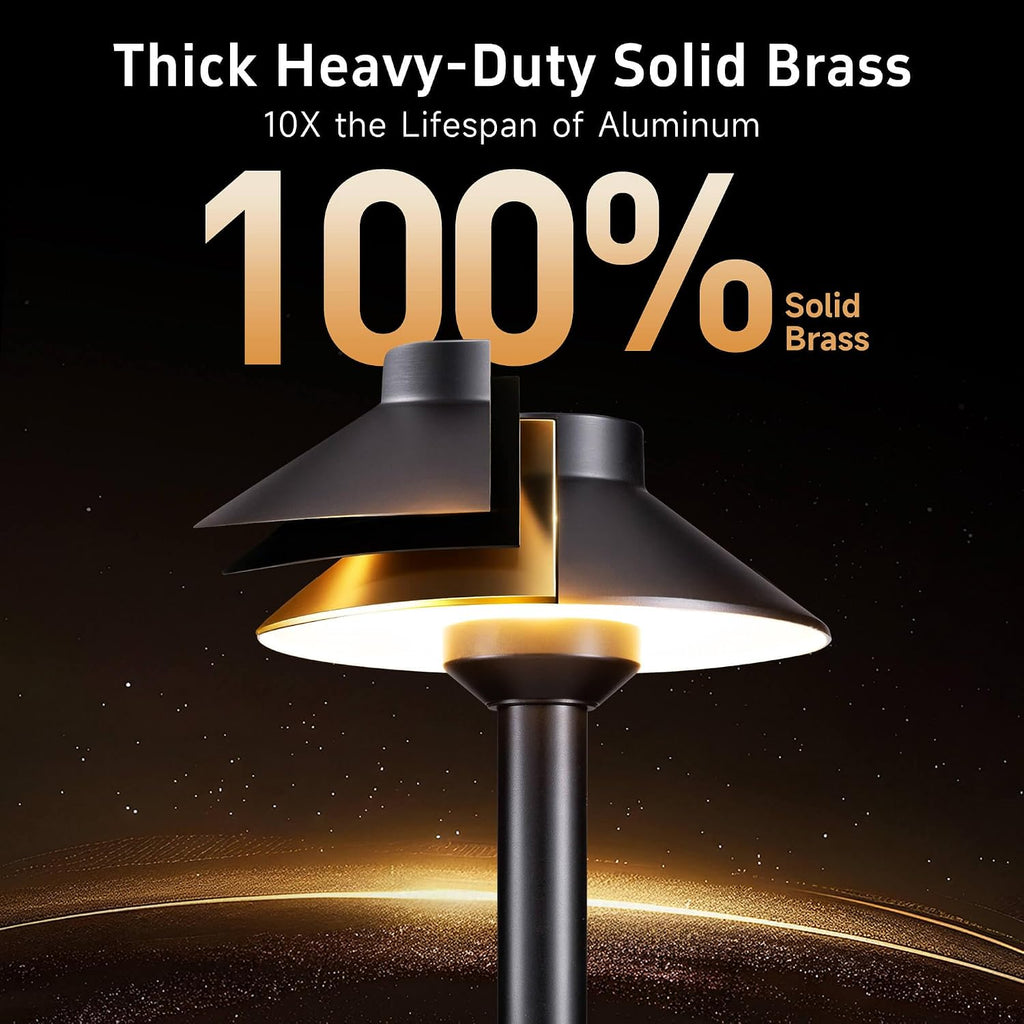 6 Pack Brass Low Voltage Path Lights