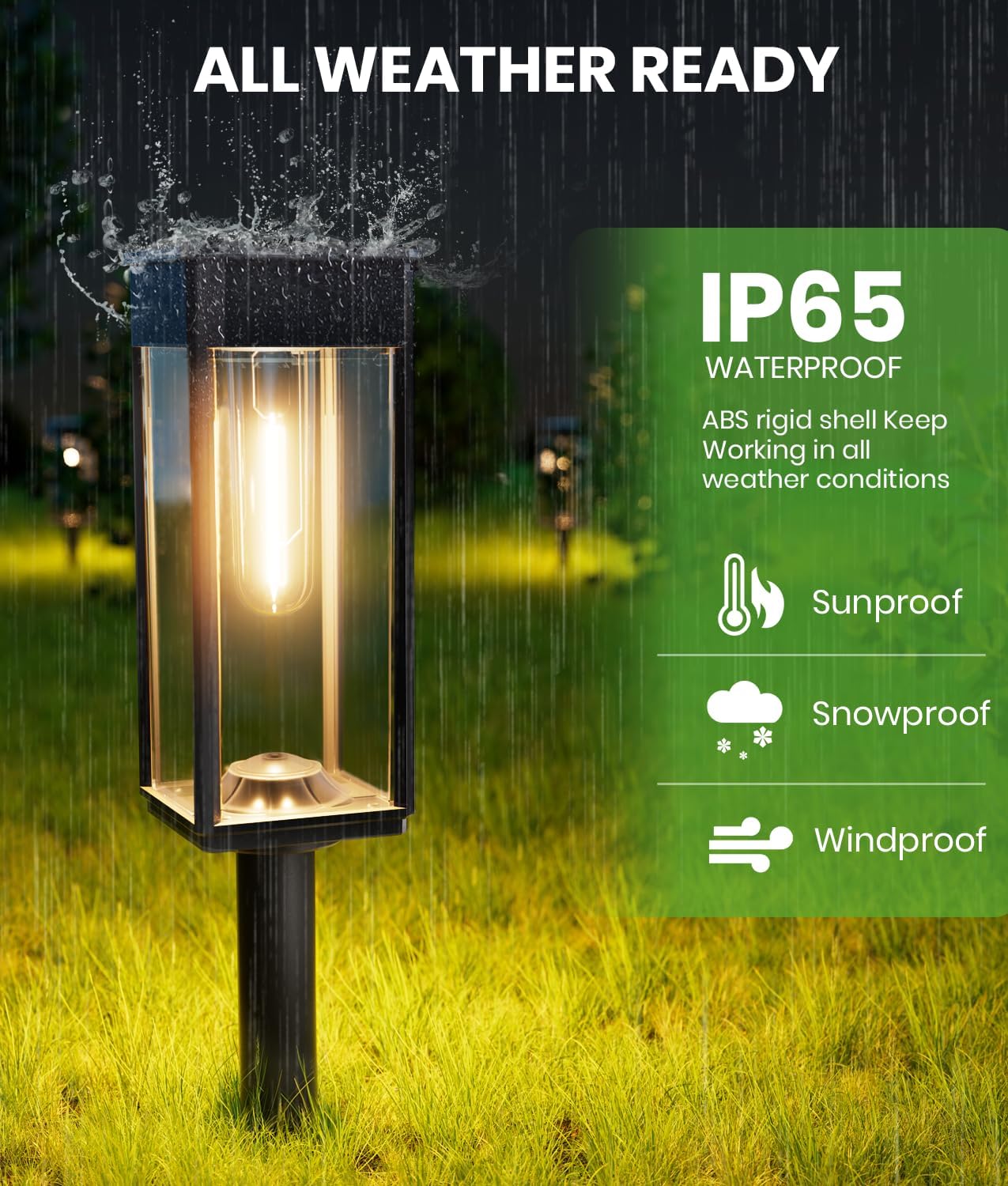 12 Pack Warm Solar Path Lights