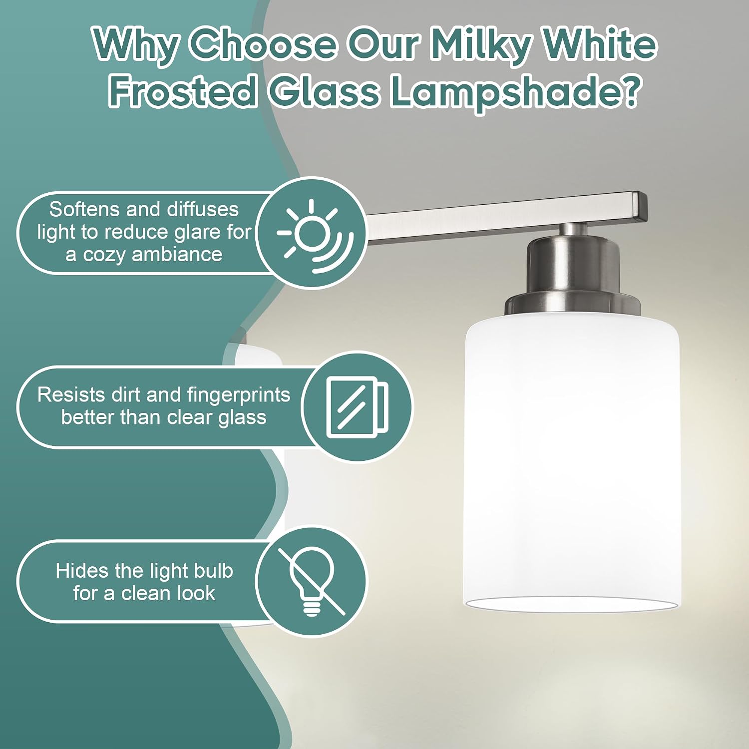 4-Light Nickel Frosted Glass Vanity Light