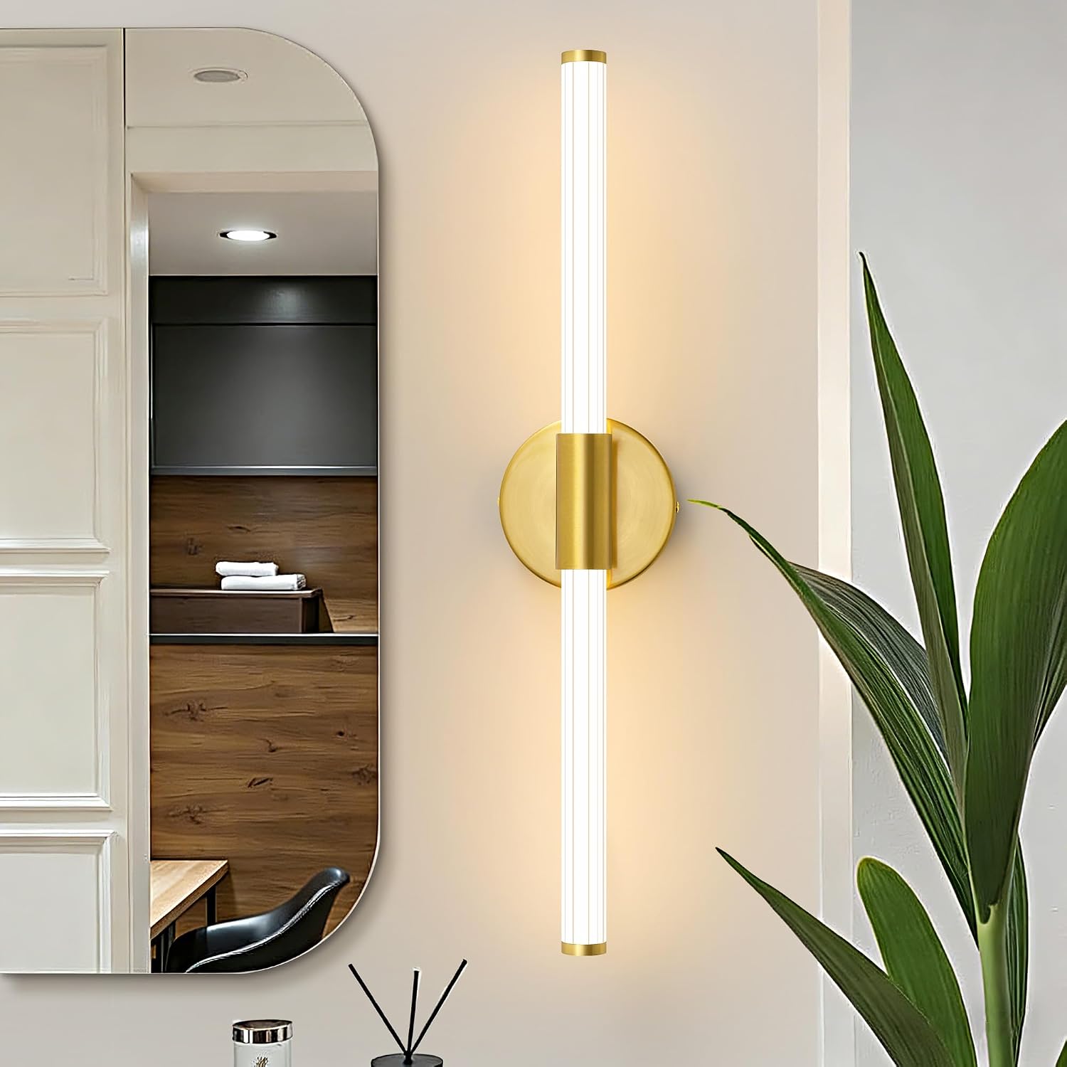 Dimmable Gold LED Vanity Light Bar