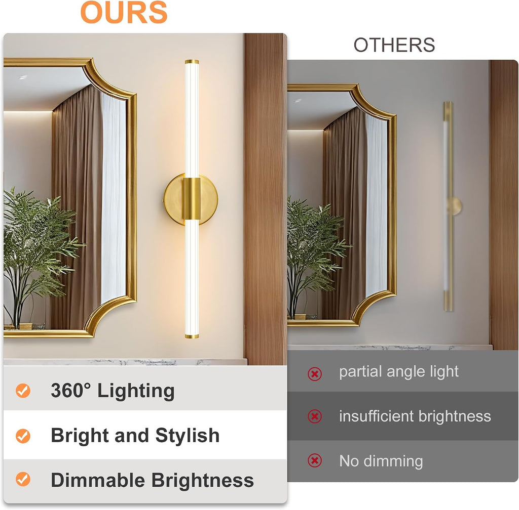 Dimmable Gold LED Vanity Light Bar