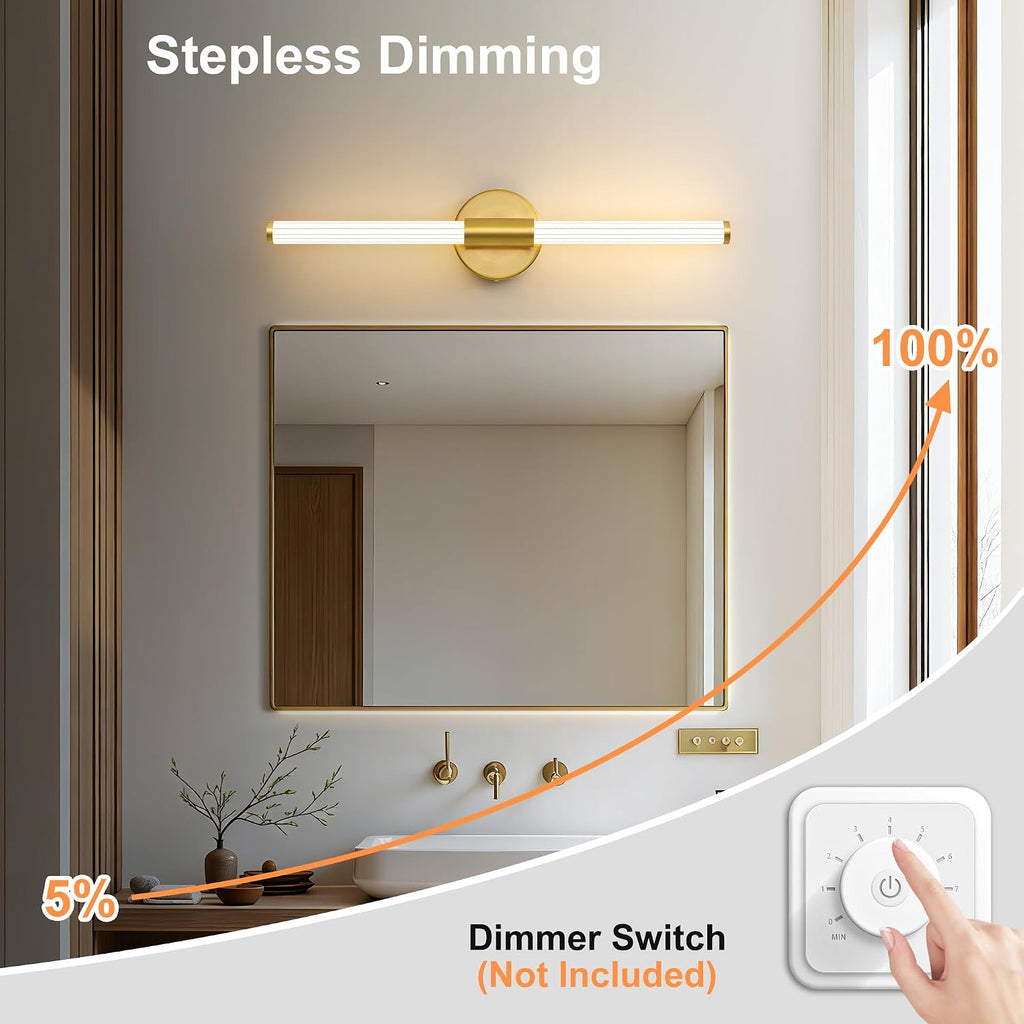 Dimmable Gold LED Vanity Light Bar