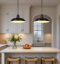 23" Black Dome Pendant Light
