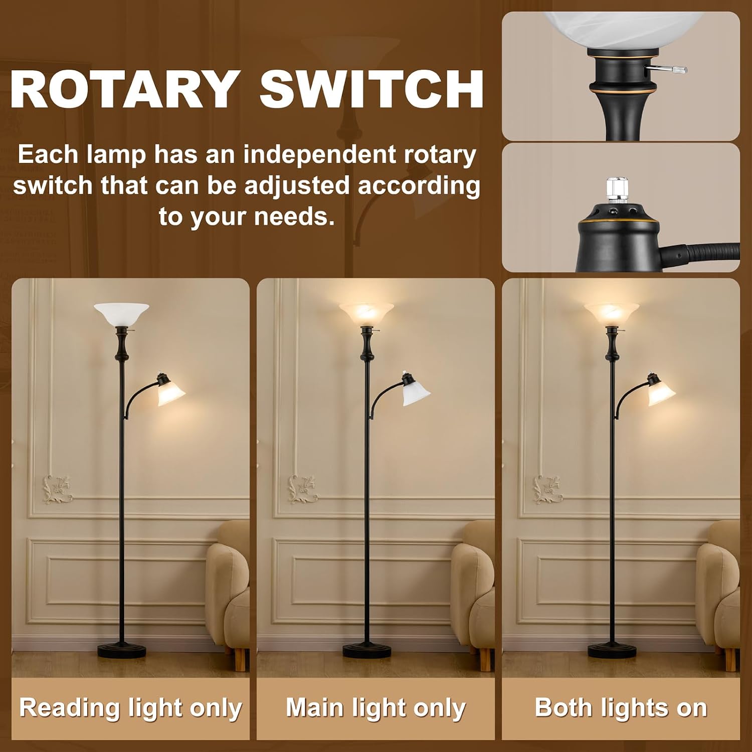 Black Adjustable Arc Torchiere Lamp