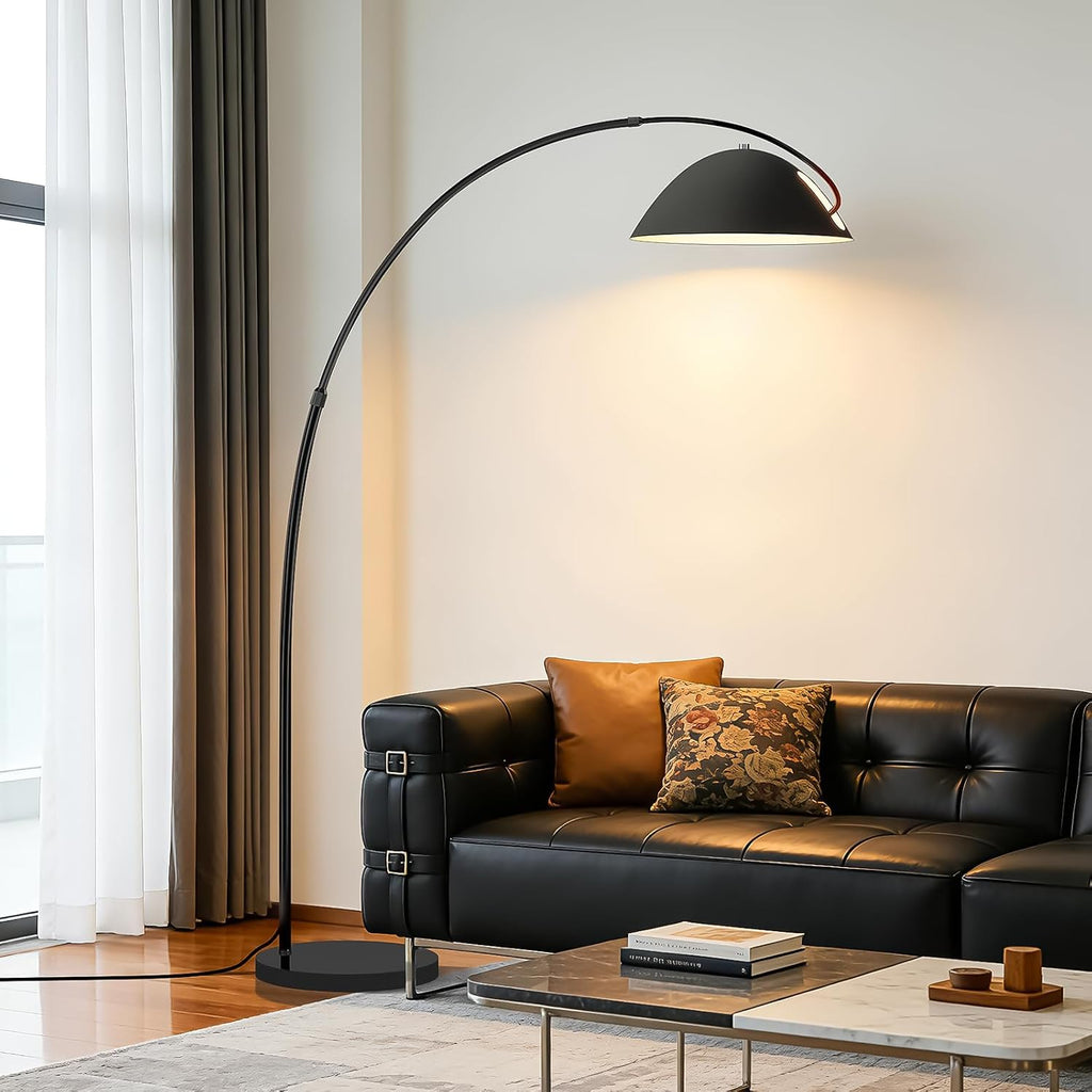 72" Black Dimmable LED Arc Floor Lamp with Remote