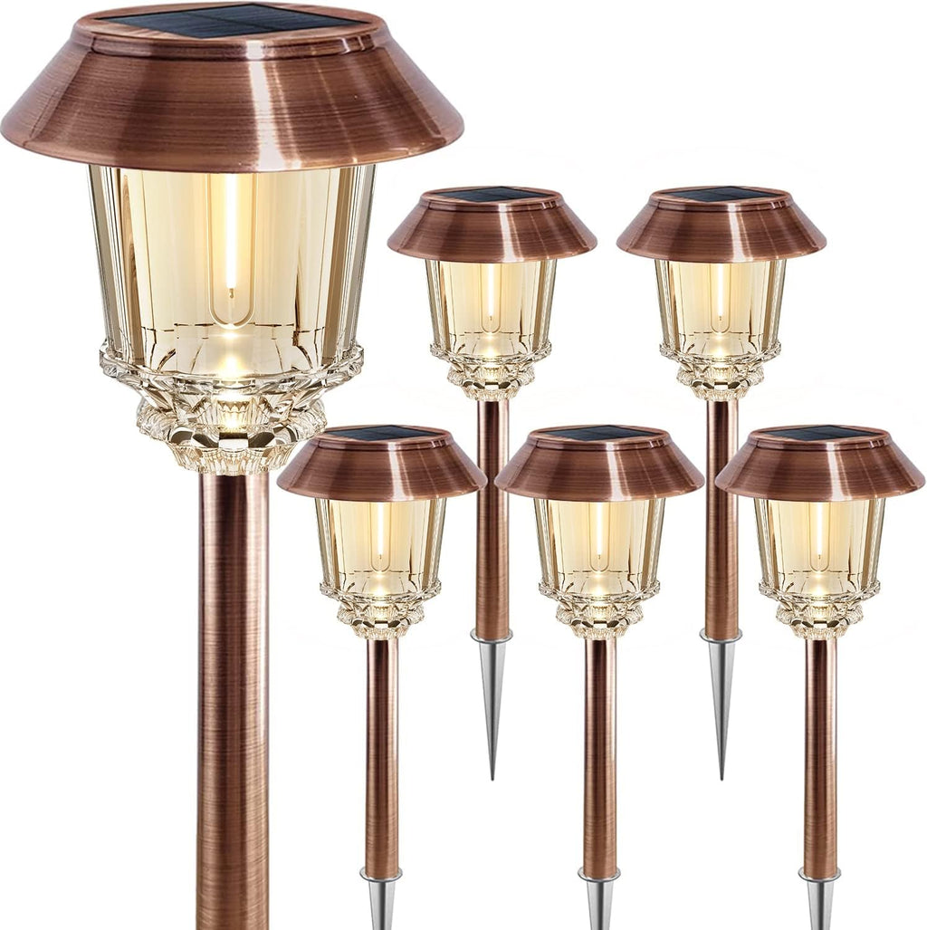 6 Pack Waterproof Solar Pathway Lights