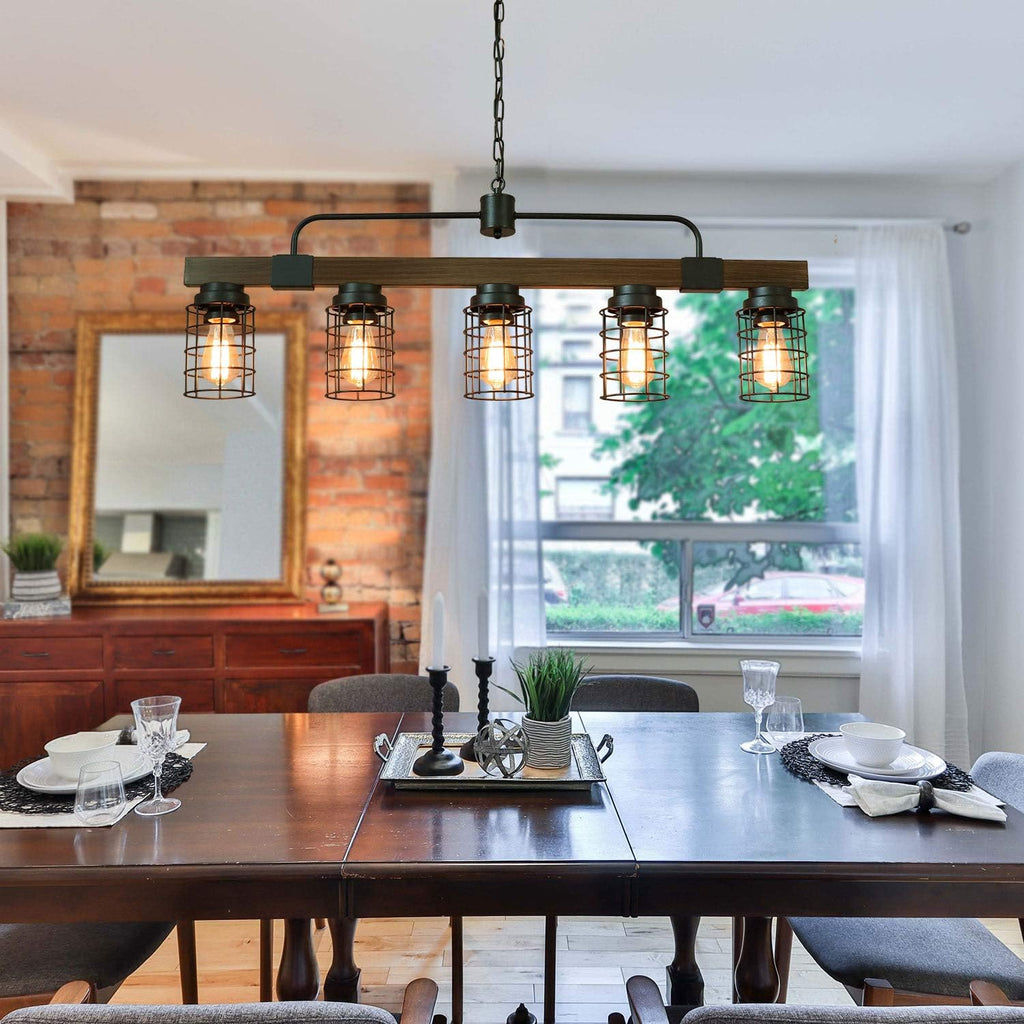 5-Light Mesh Cage Linear Chandelier