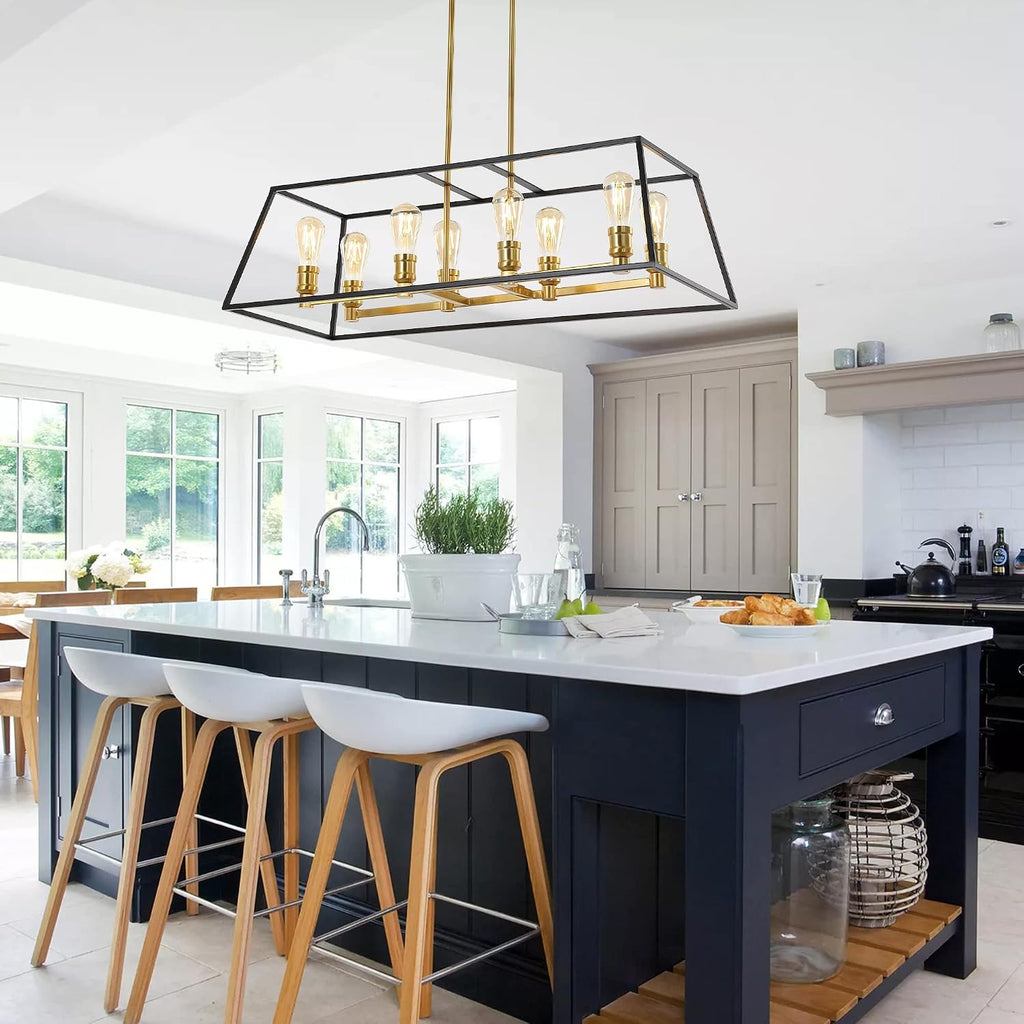 8-Light Cage Kitchen Island Pendant