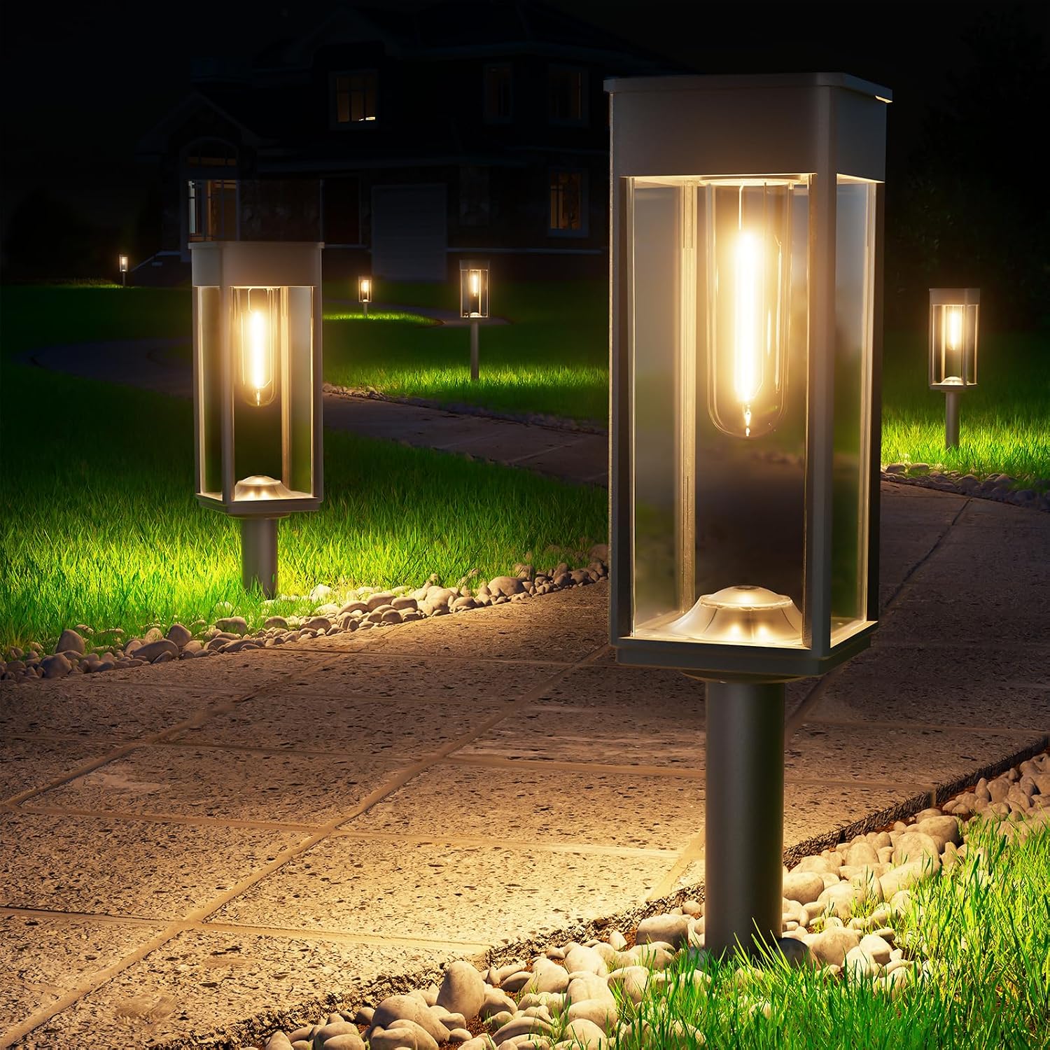 12 Pack Warm Solar Path Lights