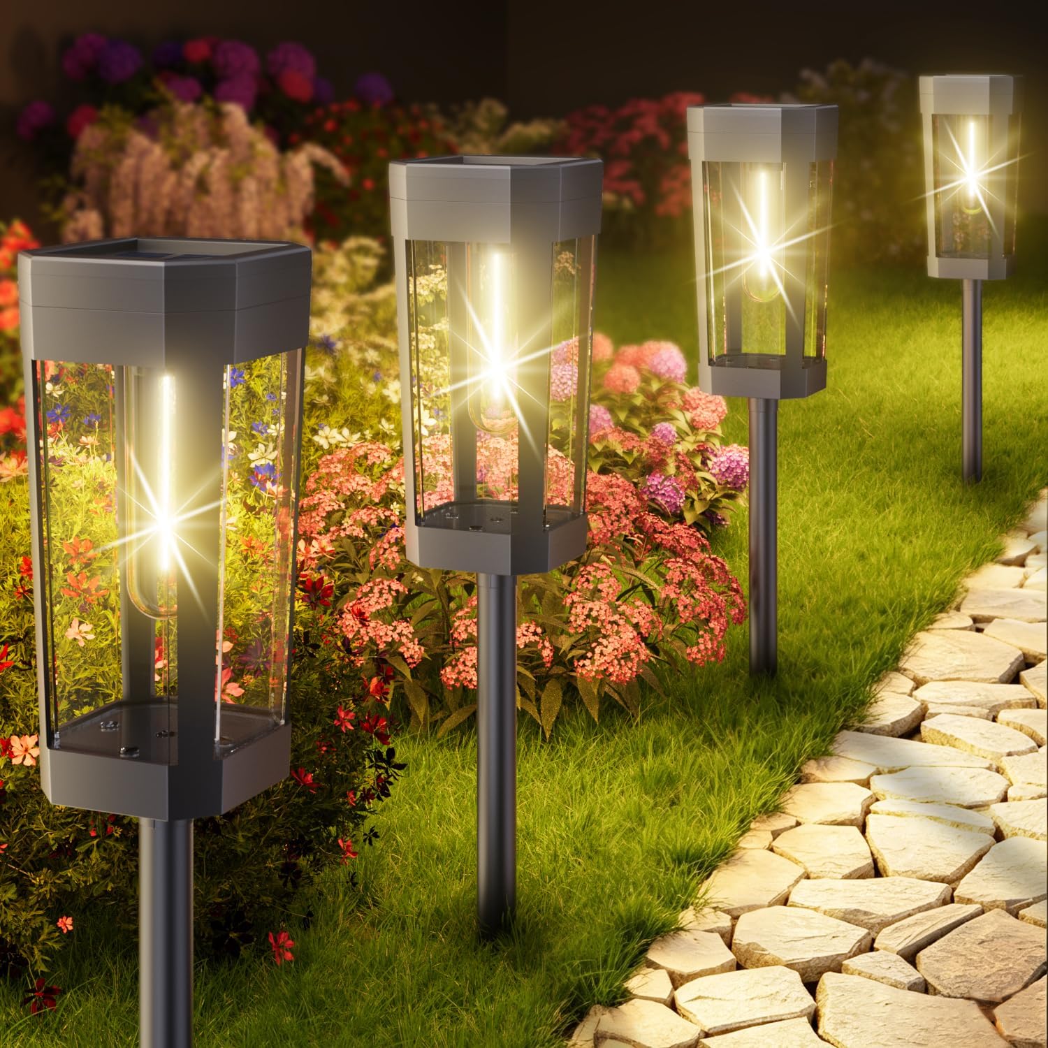 8 Pack Waterproof Solar Path Lights